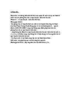 Bài tập môn Quản lý hạ tầng kỹ thuật đô thị đề tài "Phát triển cơ cấu tổ chức của các phòng ban sở quy hoạch và kiến trúc Hà Nội"