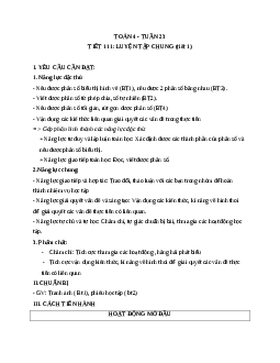 Giáo án Toán lớp 4 Tuần 23 | Cánh diều