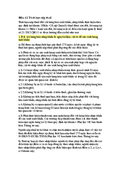 Bài giảng luật 42: Thời hạn nộp thuế