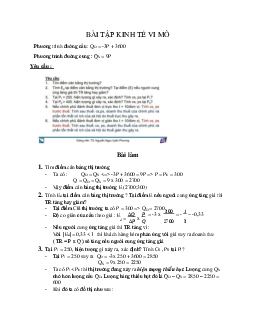 Bài tập môn kinh tế vi mô