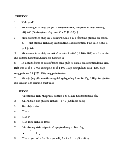 Bài tập thực hành Chương 1-6 Nhập môn lập trình | Trường Đại học CNTT Thành Phố Hồ Chí Minh