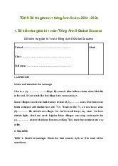 Bộ đề thi giữa học kì 1 môn tiếng Anh lớp 8 năm 2024 - 2025