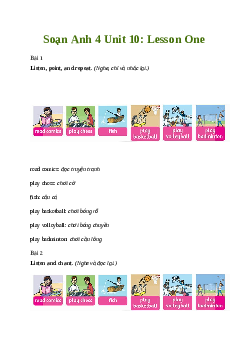 Giải Tiếng Anh lớp 4 Unit 10: Lesson One | Family and Friends