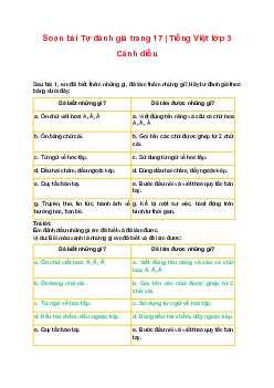 Soạn bài Tự đánh giá trang 17 | Tiếng Việt lớp 3 Cánh diều