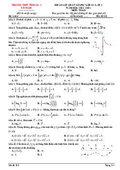 Đề khảo sát Toán 12 lần 2 năm 2023 – 2024 trường THPT Tĩnh Gia 1 – Thanh Hóa