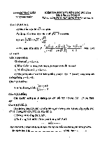 Đề kiểm tra học kỳ 1 Toán 9 năm học 2017 – 2018 sở GD và ĐT Bạc Liêu