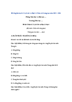 Đề thi giữa kì 2 Lịch Sử và Địa Lí lớp 4 Chân trời sáng tạo