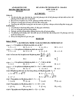Đề cương ôn thi học kỳ 2 Toán 10 trường THPT Trung Văn – Hà Nội