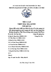 Tiểu luận Cách mạng xã hội và ứng dụng | Môn Triết học Mác Lênin - Đại học Kỹ thuật - Công nghệ Cần Thơ