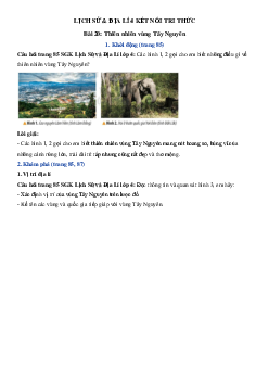 Lịch Sử và Địa Lí lớp 4 Bài 20: Thiên nhiên vùng Tây Nguyên | Kết nối tri thức