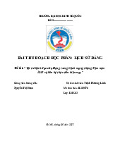 Vai trò lãnh đạo của Đảng trong Cách mạng tháng Tám năm1945 và liên hệ thực tiễn hiện nay | Bài thu hoạch môn Lịch sử đảng cộng sản Việt Nam