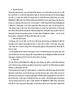 Chiến lược Marketing của Highlands Coffee?