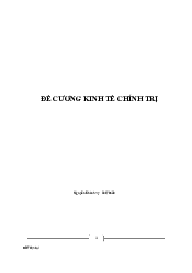Đề cương ôn tập Kinh tế chính trị Mác Lênin | Trường Đại học Kinh tế, Đại học Quốc gia Hà Nội
