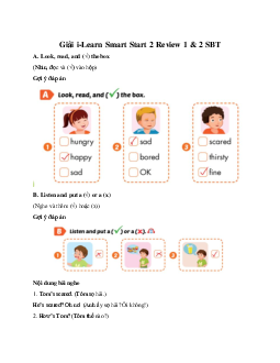 Giải SBT i-Learn Smart Start 2 Review 1 & 2