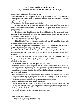 Tài liệu hướng dẫn viết báo cáo dự án môn Marketing truyền thông tích hợp | Đại học Thăng Long
