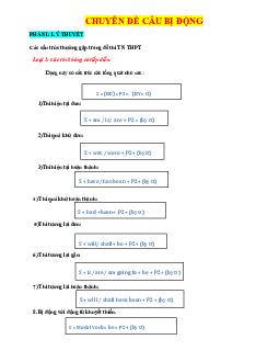 Chuyên đề câu bị động trong tiếng anh ôn thi tốt nghiệp THPT (có đáp án)