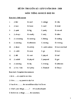 Đề cương ôn thi giữa kì 1 lớp 5 môn tiếng Anh