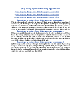 Kể lại những việc em đã làm trong ngày hôm nay - Tập làm văn lớp 3 Kết nối tri thức