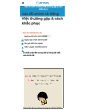 Hướng dẫn sửa lỗi chính tả tiếng Việt thường gặp và cách khắc phục