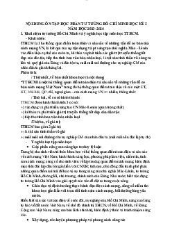 Nội dung ôn tập học phần Tư tưởng Hồ Chí Minh | Đại học Công Đoàn