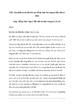 Soạn bài Viết: Tìm hiểu cách viết bài văn kể lại một câu chuyện | Kết nối tri thức