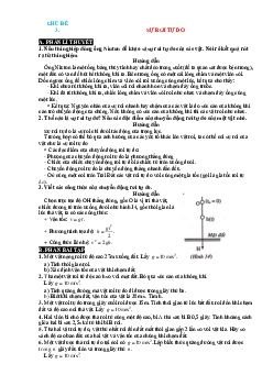 Lý thuyết và bài tập bài Sự rơi tự do Vật lí 10 có lời giải