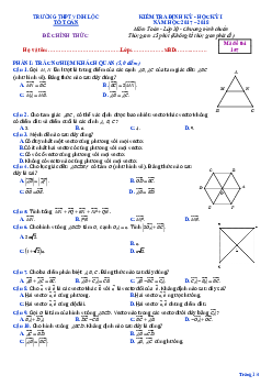Đề kiểm tra Hình học 10 chương 1 (Vectơ) trường THPT Vinh Lộc – TT. Huế