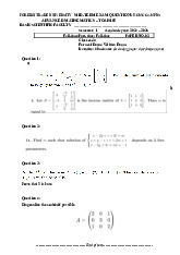 Đề ôn thi giữa kì Môn Toán cao cấp | Đại học Ngoại Thương