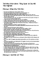 Tổng quan và câu hỏi trắc nghiệm môn Triết học Mác - Lênin | Học viện Tài chính