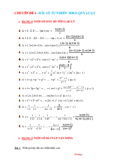 Chuyên đề bồi dưỡng HSG Toán 6: Dãy số tự nhiên theo quy luật