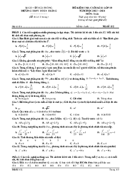 Đề thi cuối kì 2 Toán 10 năm 2023 – 2024 trường THPT Toàn Thắng – Hải Phòng