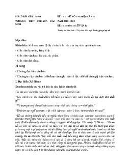 Đề thi thử THPT Quốc gia 2021 môn Ngữ Văn trường chuyên Bắc Ninh lần 2 (có đáp án)