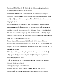 Tiểu luận "Tư tưởng Hồ Chí Minh về vấn đề dân tộc và cách mạng giải phóng dân tộc"