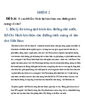 Tại sao Hồ Chí Minh chọn con đường cách mạng vô sản cho VN?