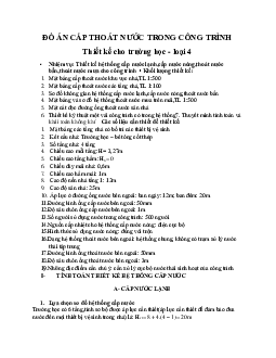 Đồ án cấp thoát nước trong công trình thiết kế cho trường học - loại 4