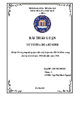 Những hoạt động thực tiễn và lý luận của Hồ Chí Minh trong thời kỳ từ cuối năm 1920 đến đầu năm 1930 | Bài thảo luận tư tưởng Hồ Chí Minh