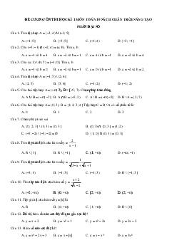 Đề cương ôn tập học kì 1 lớp 10 môn Toán Chân trời sáng tạo