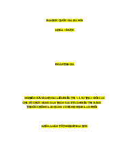 Nghiên cứu đánh giá liều điều trị và sự thay đổi các Chỉ số chức năng gan thận sau 8 tuần điều trị bằng thuốc chống lao hàng 1 ở bệnh nhân lao phổi  | Khóa Luận Tốt Nghiệp Đại Học | Khoa Y Dược - Đại học Quốc Gia Hà Nội