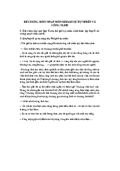 Đề cương Khoa học tự nhiên và Công nghệ - Hãy trình bày quy luật X của thế giới tự nhiên. Giải thích quy luật X đó thông qua 1 ví dụ cụ thể