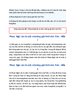 Đoạn văn Phạm Ngũ Lão là một vị tướng giỏi thời nhà Trần | Tập làm văn 4