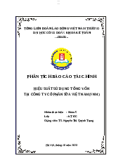 Báo cáo Hiệu suất sử dụng tổng vốn tại công ty cổ phần sữa Việt Nam (vnm) - Phân tích báo cáo tài chính | Trường Đại Học Công Đoàn