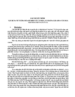 Bài thuyết trình vận dụng tư tưởng Hồ Chí Minh về văn hóa, xây dựng lối sống văn hóa cho sinh viên ngày nay