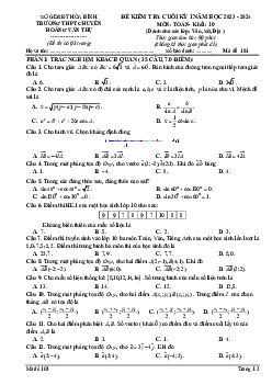 Đề cuối kỳ 1 Toán 10 năm 2023 – 2024 trường chuyên Hoàng Văn Thụ – Hòa Bình