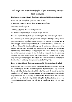 Viết đoạn văn phân tích một yếu tố phá cách trong bài Bảo kính cảnh giới Ngữ Văn 10 sách Kết Nối Tri Thức