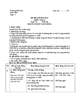 Giáo án Toán 2 sách Cánh diều (Cả năm) | Tuần 32