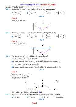 160 câu trắc nghiệm bài Hàm số bậc hai Toán 10(Có lời giải)