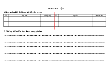 Chủ đề 2. Bài 4: Đo nhiệt độ(Phiếu học tập) | Bài giảng KHTN 6 | Cánh diều