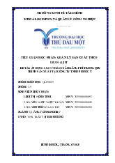 Tiểu luận Áp dụng Lean nhằm giảm lãng phí trong quy trình sản xuất tại Công ty TNHH Phước Ý môn Quản lý sản xuất theo Lean & Jit | Trường Đại học Thủ Dầu Một