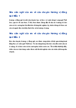 Viết 2-3 câu nêu cảm nghĩ của em về câu chuyện Hương vị đồng quê | Tập làm văn 4