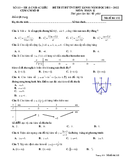 Đề thi thử THPT Quốc gia 2022 môn Toán lần 1 cụm CM số 3 sở GDKHCN Bạc Liêu